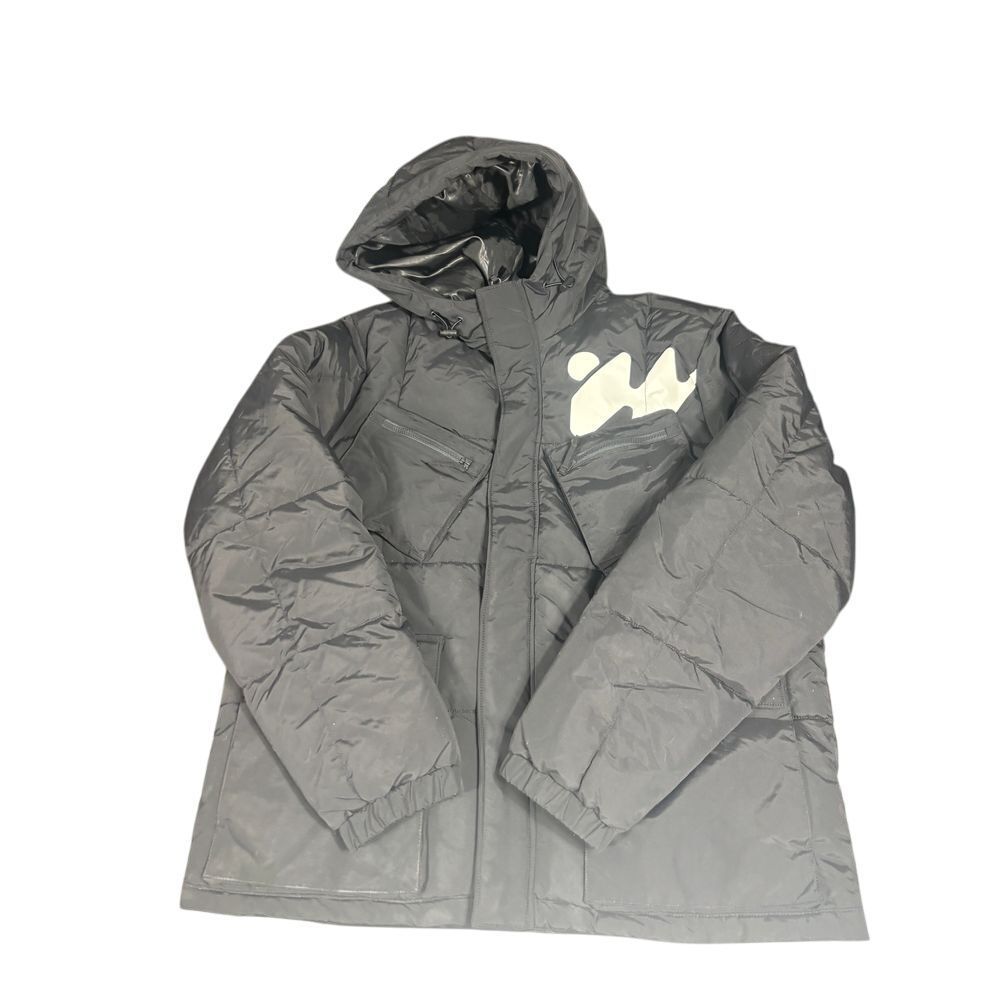 Without Walls NWOT Men's Hooded Puffer Winter‎ Jacket in Black/White Size Large